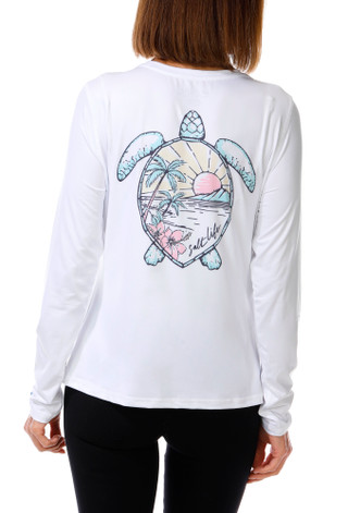 Thumbnail 1: Salt Life Women's Outdoor Long Sleeve Sunset Turtle Top 