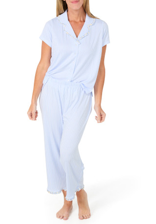 Thumbnail 3: Laura Ashley Women's 2 Pc Striped Pajama Pants Set 