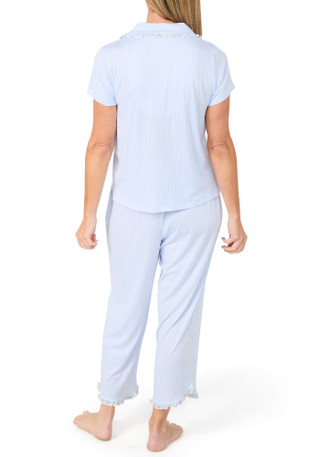 Thumbnail 4: Laura Ashley Women's 2 Pc Striped Pajama Pants Set 