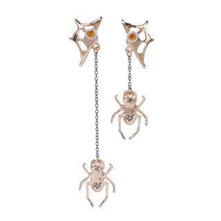 Thumbnail 3: Betsey Johnson Women's Halloween Spider Web Dangle Earrings 