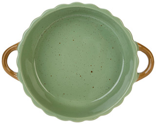 Thumbnail 2: 10 Strawberry Street 8 In Round Green Pumpkin Serving Dish 