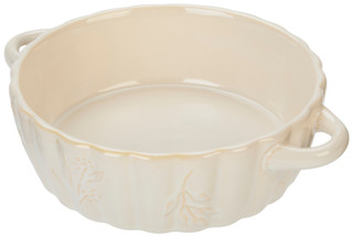 Thumbnail 1: 10 Strawberry Street 8 In Round White Embossed Serving Dish 