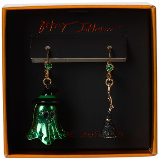 Thumbnail 1: Betsey Johnson Women's Halloween Ghost & Broomstick Drop Earrings 