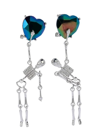 Thumbnail 1: Betsey Johnson Women's Halloween Skeleton Dangle Earrings 