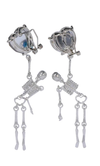 Thumbnail 3: Betsey Johnson Women's Halloween Skeleton Dangle Earrings 