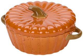 Thumbnail 1: 10 Strawberry Street 8 In Speckled Pumpkin Dish With Cover 