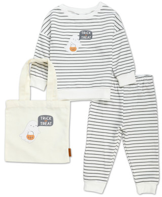 Thumbnail 1: Lila & Jack Toddler Boys 3 Pc Striped Halloween Ghost Set with Bag 