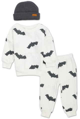Thumbnail 1: Lila & Jack Toddler Boys 3 Pc Halloween Bats Pants Set with Beanie 