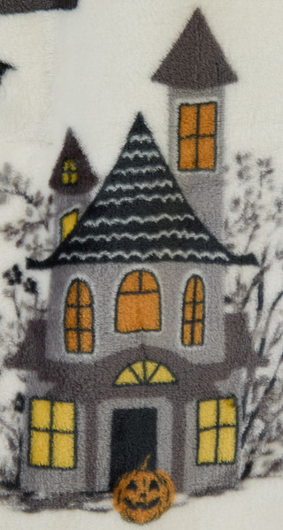 Thumbnail 2: Spellbound Studio 50x70 Haunted House & Witch Halloween Throw 