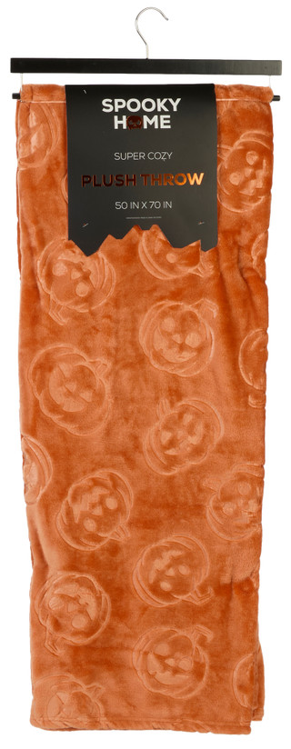 Thumbnail 1: Spooky Home 50x70 Embossed Halloween Pumpkins Throw 