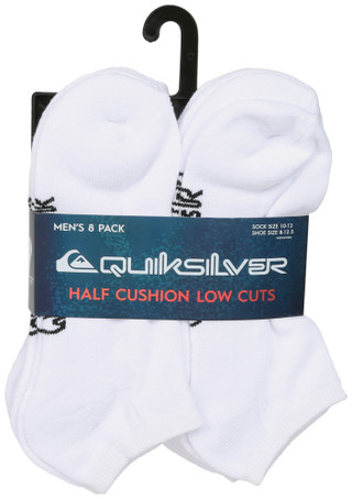 Thumbnail 1: Quiksilver Men's 8 Pk Half Cushion Low Cut Socks 
