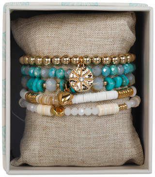 Thumbnail 1: Nicole Miller Women's Five Row Beaded Stretch Bracelet 