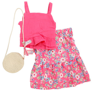 Thumbnail 2: B TWEEN Toddler Girl's 3 Pc Peplum Tank Maxi Skirt Set with Bag 