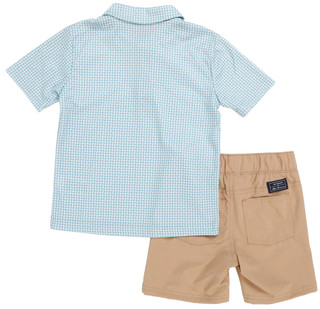 Thumbnail 2: Ben Sherman Boys 2 Pc Geo Tech Polo Short Set 