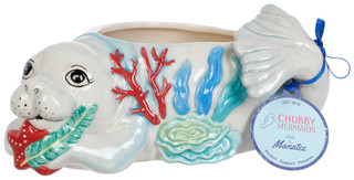 Thumbnail 2: Chubby Mermaids Decorative Manatee Bowl 