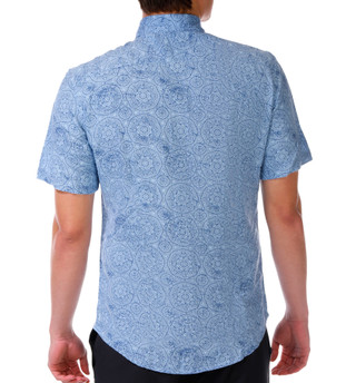 Thumbnail 4: TAILORBYRD Men's Short Sleeve Button Down Linen Shirt 
