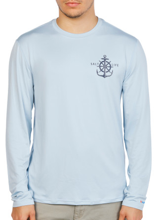 Thumbnail 3: Salt Life Men's Long Sleeve Crew Neck Performance Tee 