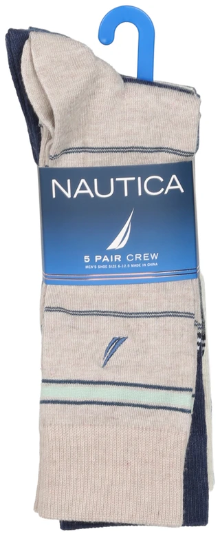 Thumbnail 1: Nautica Men's 5 Pk Dress Crew Socks 