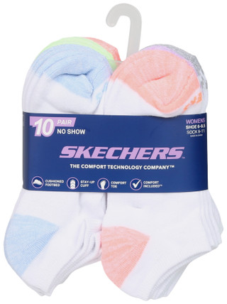 Thumbnail 1: Skechers Women's 10 Pk Cushioned No Show Socks 