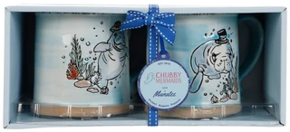 Thumbnail 2: Chubby Mermaids 2 Pc Ceramic Chubby Manatee Mugs 