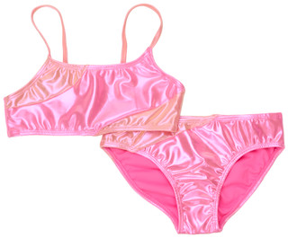 Thumbnail 1: Breaking Waves Girls 2 Pc Sparkle Bikini Set 