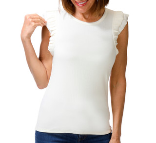 Thumbnail 1: Democracy Petite Short Sleeve Solid Ribbed Top 