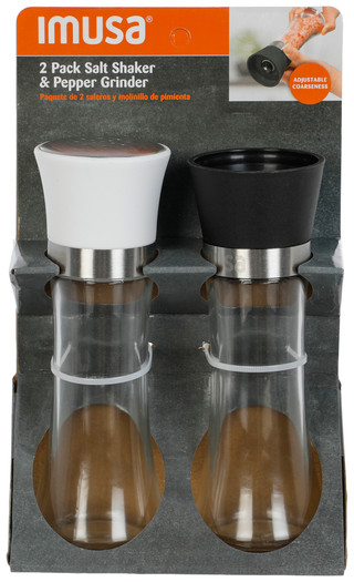 Thumbnail 1: Imusa 2 Pk Salt Shaker & Pepper Grinder 