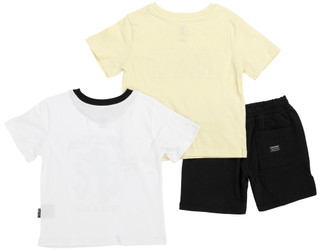 Thumbnail 2: VOLCOM Boys 3 Pc Short Sleeve Graphic Logo Tee Knit Short Set 