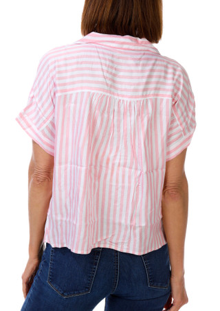 Thumbnail 3: Dash Petite Short Sleeve Striped Button Down Top 