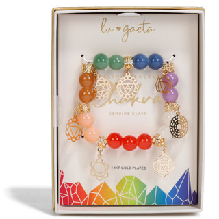Thumbnail 1: LU GAETA Women's Glass Chakra Bracelet 