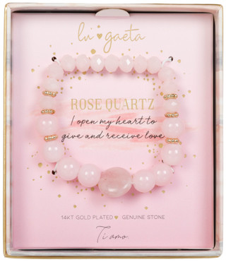 Thumbnail 1: LU GAETA Women's Rose Quartz Bracelet 
