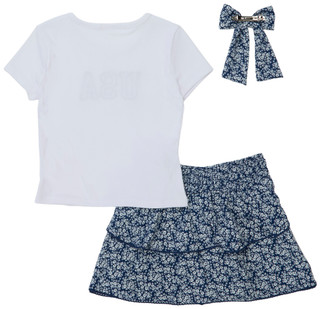 Thumbnail 2: No Comment Girls 2 Pc Floral Skirt Set 