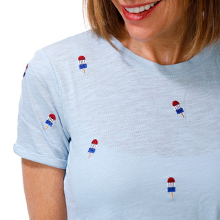 Thumbnail 2: Philosophy Petite Short Sleeve Embroidered Popsicle Top 