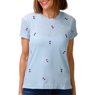 Thumbnail 1: Philosophy Petite Short Sleeve Embroidered Popsicle Top 