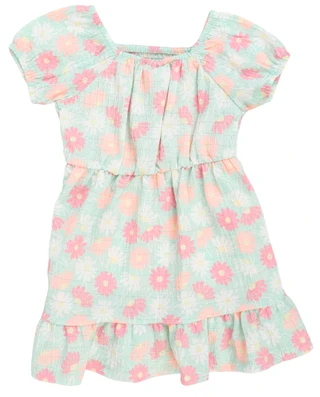 Thumbnail 2: Little Lass Girls Smock Tiered Floral Dress 