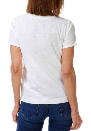 Thumbnail 2: Philosophy Petite Short Sleeve Embroidered USA Flag Tee 