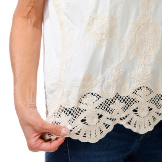 Thumbnail 3: Democracy Women's Crochet Trim V-Neck Tank Top 