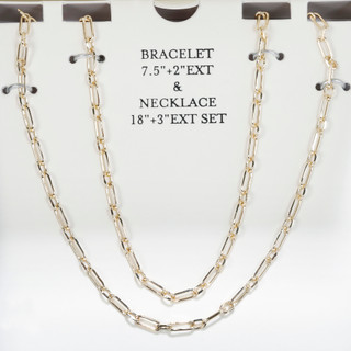 Thumbnail 2: Danecraft Women's 2 Pc Gold Plated Bracelet & Necklace Set 