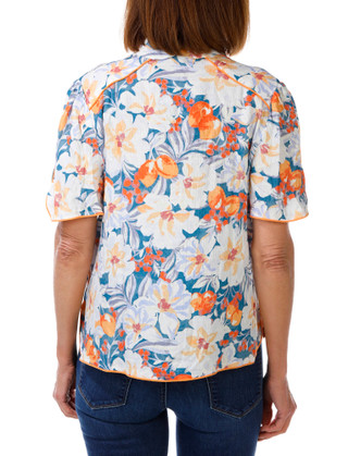 Thumbnail 3: Democracy Petite Short Sleeve Floral Button Down Top 
