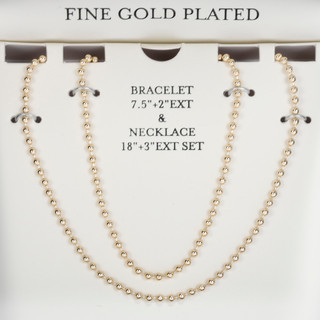 Thumbnail 3: Danecraft Women's 2 Pc Gold Plated Bracelet & Necklace Set 
