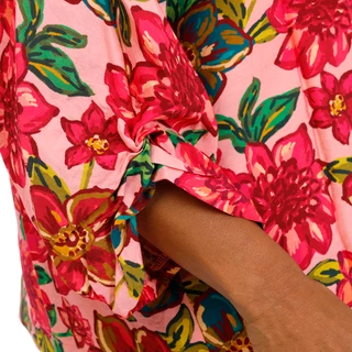 Thumbnail 4: Democracy Plus 3Q Sleeve Kimono V-Neck Floral Woven Top 