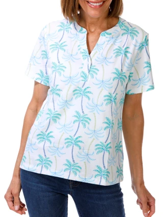 Thumbnail 1: Coral Bay Petite Split Neck Top 