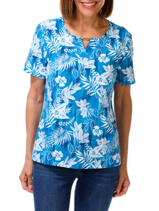 Thumbnail 1: Coral Bay Petite Keyhole Neck Top 