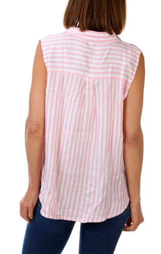 Thumbnail 2: Dash Petite Sleeveless Striped Pocket Blouse 