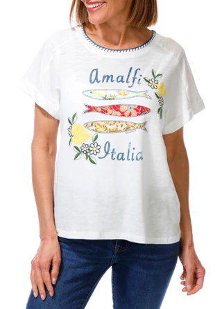 Thumbnail 1: Democracy Petite Amalfi Italia Graphic Top 