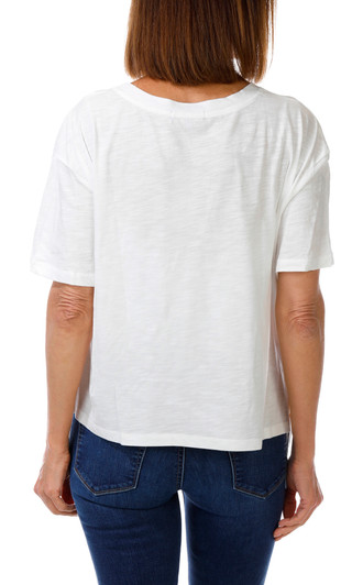 Thumbnail 2: Democracy Petite Elbow Sleeve Side Tie Graphic Top 