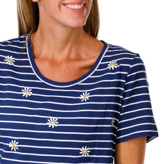Thumbnail 3: Coral Bay Women's Petite Embroidered Short Sleeve Top 