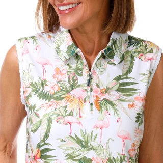 Thumbnail 2: Coral Bay Golf Women's Sleeveless Scallop Trim Golf Top 