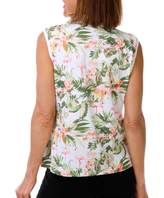 Thumbnail 3: Coral Bay Golf Women's Sleeveless Scallop Trim Golf Top 