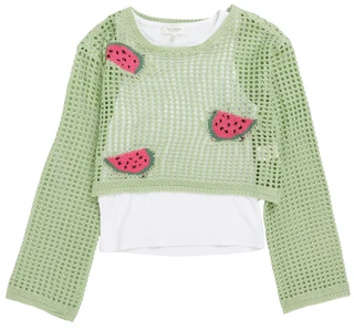 Thumbnail 1: No Comment Girls 2 Pc Watermelon Sweater Tank Set 